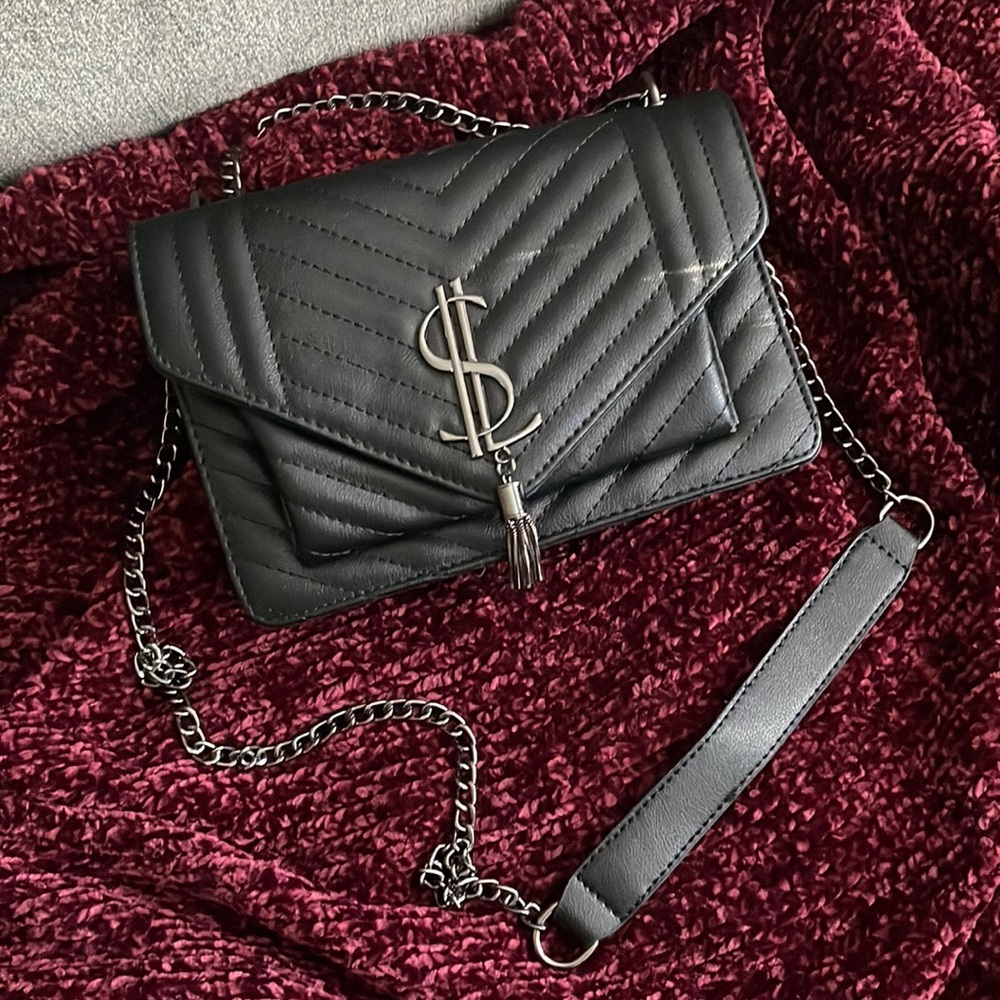 Black Faux Leather Purse